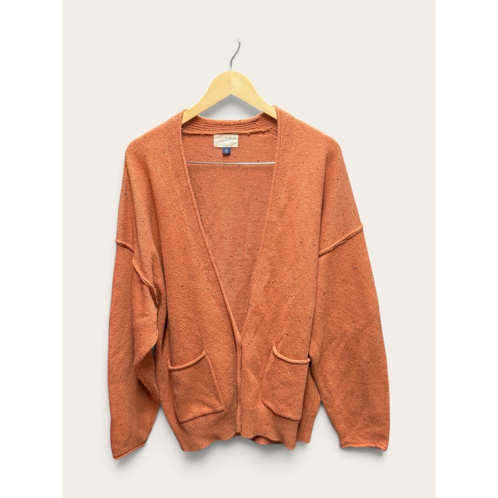 Universal Thread XXL Orange Speckled Knit Cardigan Sweater Pockets Rust XXL
